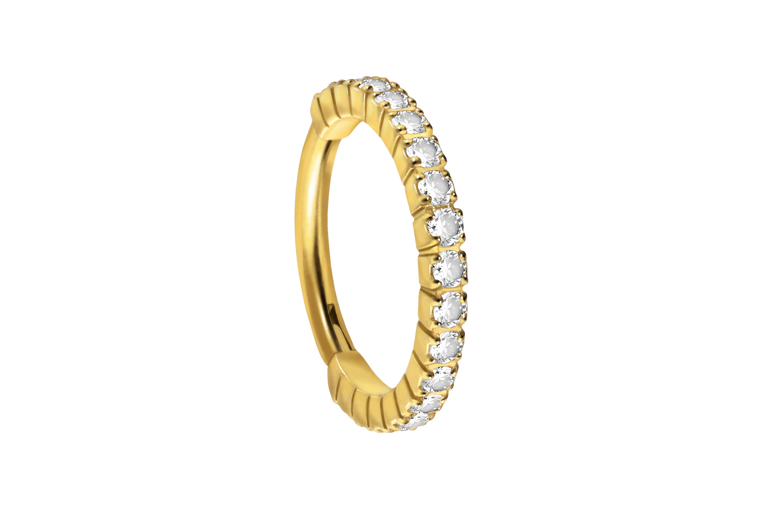 Titan Segmentring Clicker Piercing EINGEFASSTE KRISTALLE